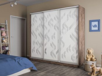 Шкаф-купе Экспресс 3-х дверный Фотопечать Ленты Стекла 240х60х240