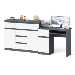 Комод-тумба Мори 1200.4 и левый компьютерный стол МС-1