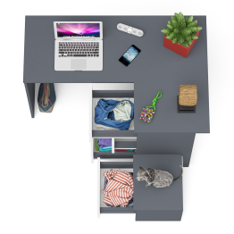 Угловой компьютерный стол Мори МС-16 правый с тумбой ТМП400