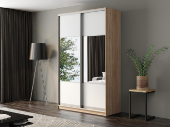 Шкаф-купе Айсберг 140 СОНОМА (белый/комбинированный)