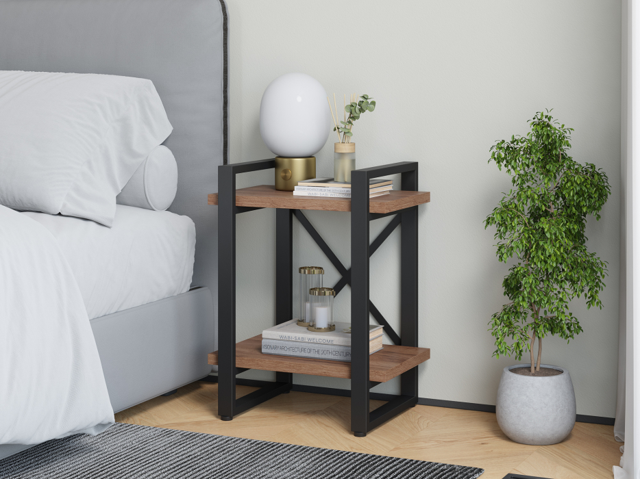 Прикроватные тумбы, Тумба прикроватная Айсберг Лофт 40 черный