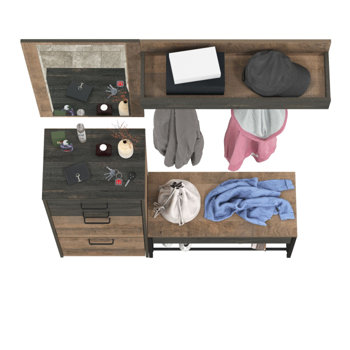 Прихожие, Обувница с сиденьем и обувница высокая с вешалкой и зеркалом Трувор