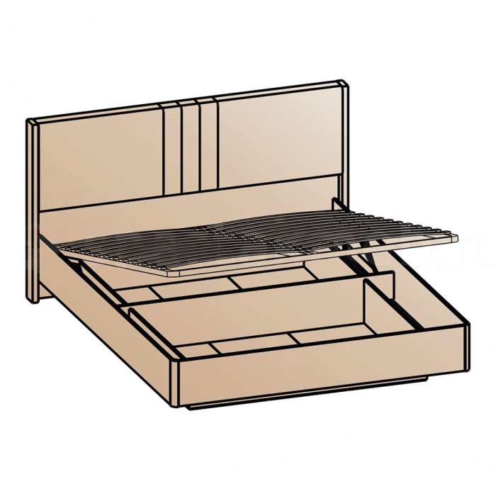 Кровати с мягким изголовьем, Кровать Лежер КРП-311-16-18, 1,8, дуб серый, ткань missoni 18