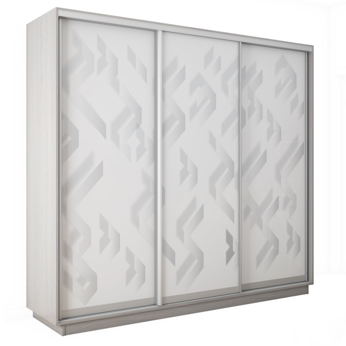 Шкафы-купе 3-х дверные, Шкаф-купе Экспресс 3-х дверный Фотопечать Ленты Стекла 180х60х220