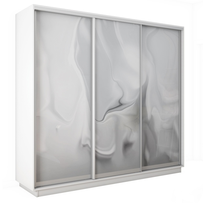 Шкафы-купе 3-х дверные, Шкаф-купе Экспресс 3-х дверный Фотопечать Шелк Стекла 210х60х240