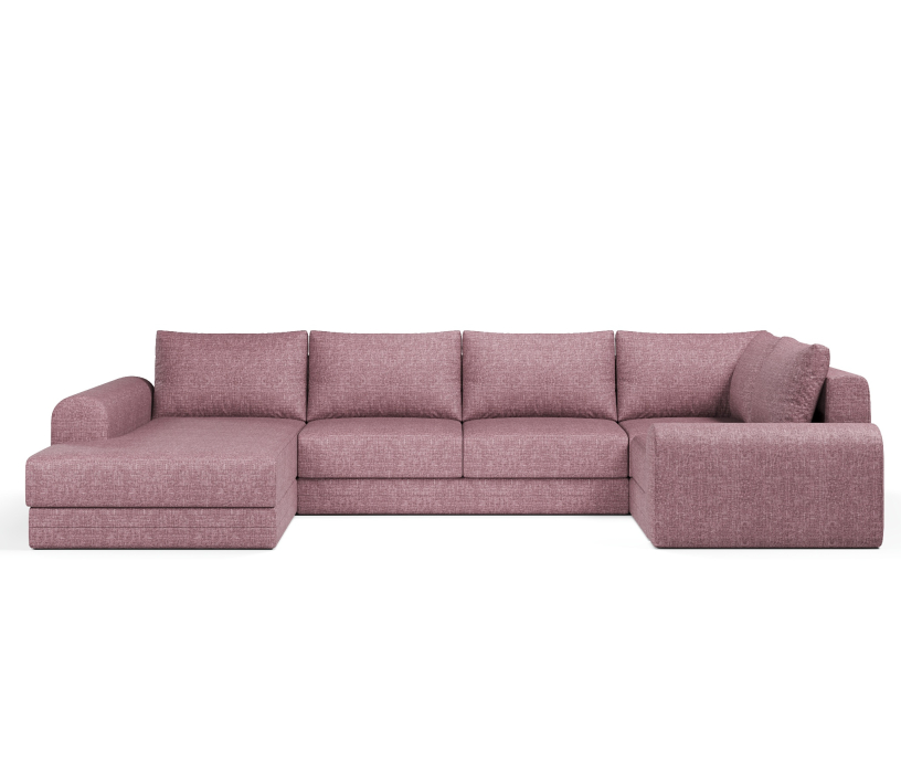 Диваны угловые в гостиную, Угловой диван Модерно П-образный, рогожка