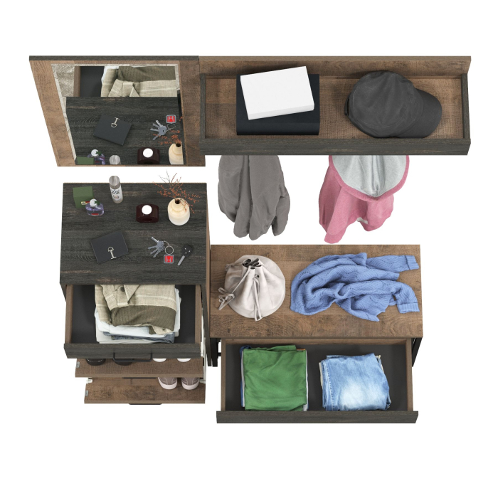 Прихожие, Обувница с сиденьем и обувница высокая с вешалкой и зеркалом Трувор