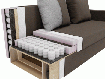 Прямой диван Лотос,НПБ,еврокнижка,велюр