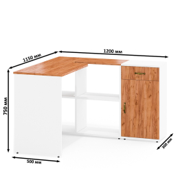 Письменный стол Лидер-8 с тумбой с ящиком и дверкой.