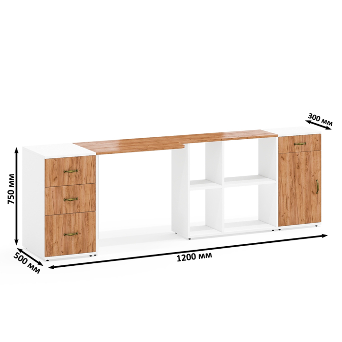 Домашние кабинеты, Две тумбы Лидер-8 3.15 и 3.16 со столом-трансформером Лидер-8.