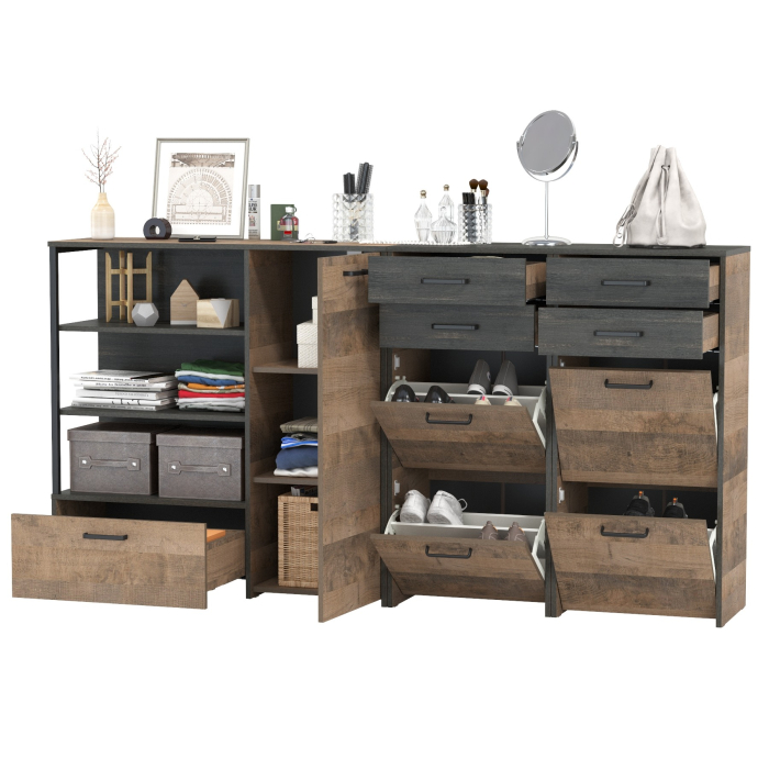 Прихожая, Две высоких тумбы для обуви и тумба-комод Трувор 098