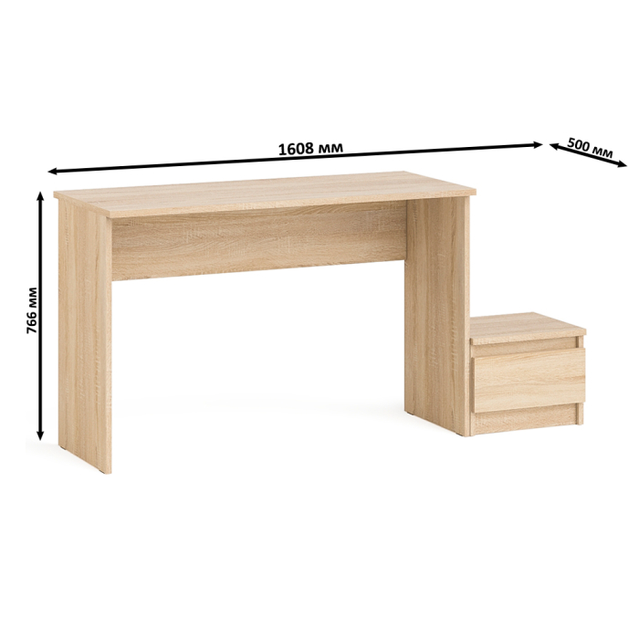 Прямые компьютерные столы, Стол письменный Мори с тумбой ТМП400.1
