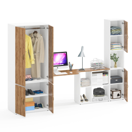 Мебел в кабинет Лидер-8 из шкафа 19Б со столом и пеналом с нишей