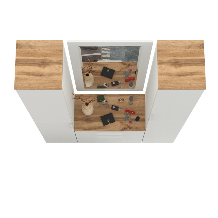 Прихожие, Два шкаф-пенала и обувница с ящиком с зеркалом Октава