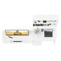 Мори стол компьютерный МС-6 левый с тумбой МТВ1200.1 и навесной открытой полкой