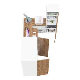 Мебел в кабинет Лидер-8 из шкафа 19Б со столом и пеналом с нишей