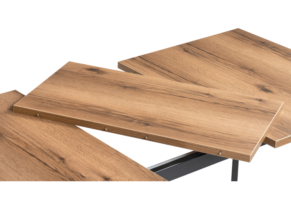 Обеденные столы, Стол деревянный Колон Лофт 120 25 мм (дуб делано темный / матовый черный)