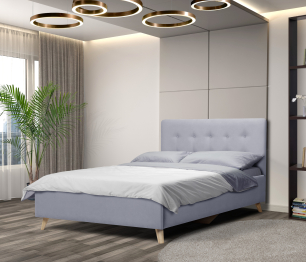 Кровать с мягкий изголовьем Адель 1,2, микровелюр