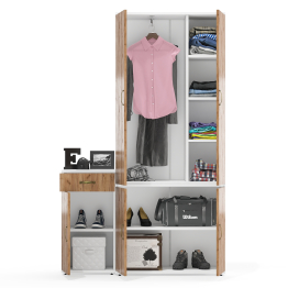 Широкий шкаф 20Б Лидер-8 и тумба с ящиком и дверкой