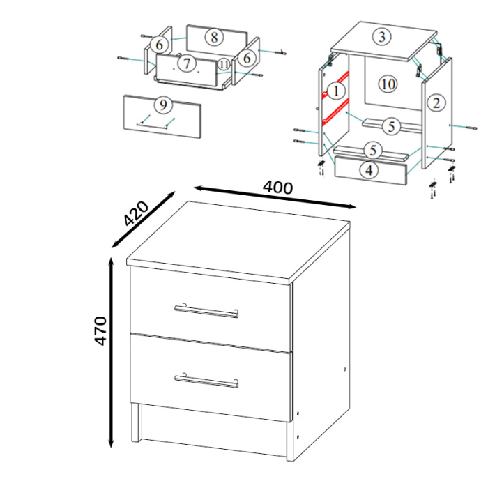 Прикроватные тумбы, Тумба прикроватная Сакура
