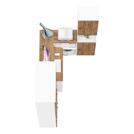Стол-трансформер рабочий Лидер-8 с пеналом и бельевым шкафом для одежды