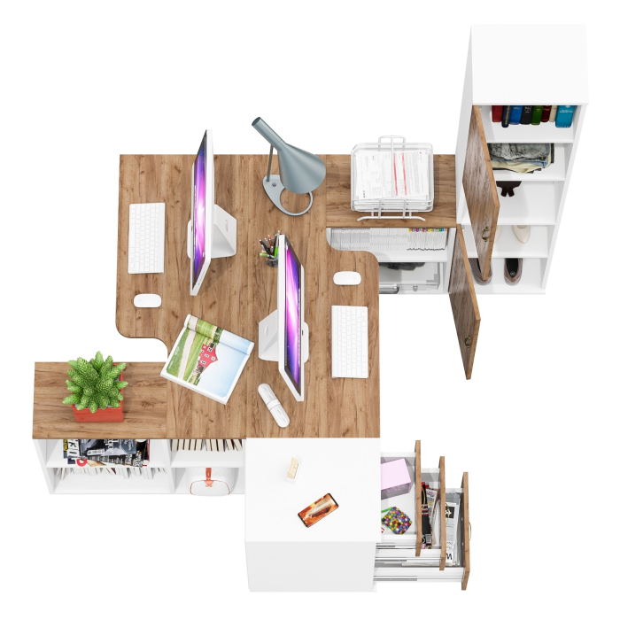 Домашние кабинеты, Мебель для домашнего кабинета для двоих Лидер-8