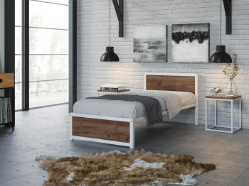 Кровать Титан Лофт 90 без ящиков (белый)