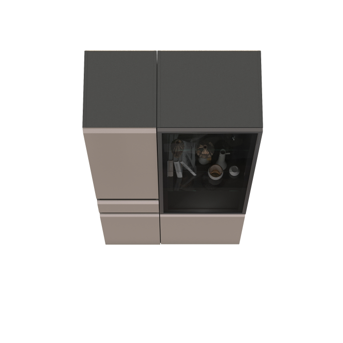 Витрины, Набор шкафов Сидней - шкаф с ящиком и шкаф-витрин