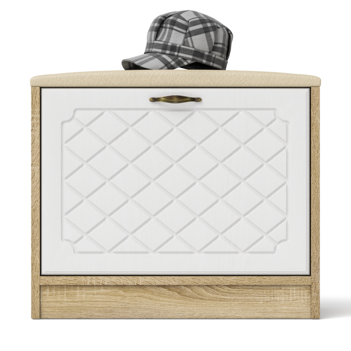 Обувницы, Обувница с мягким сиденьем П-6 МДФ фрезеровка ромб