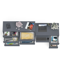 Комод Мори МК1200 8-мь ящиков со столом компьютерным МС-6 правым