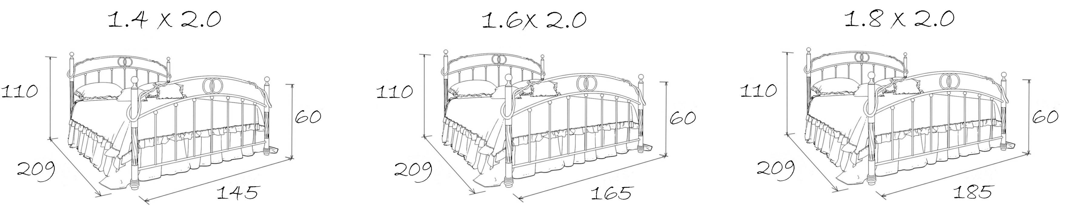 Кованые кровати, Кованая кровать Кармен 1.8 с одной спинкой