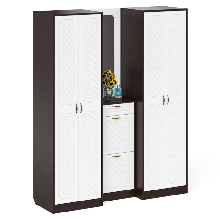 Прихожие, Модульная мебель в прихожую П-6 № 14 МДФ фрезеровка ромб