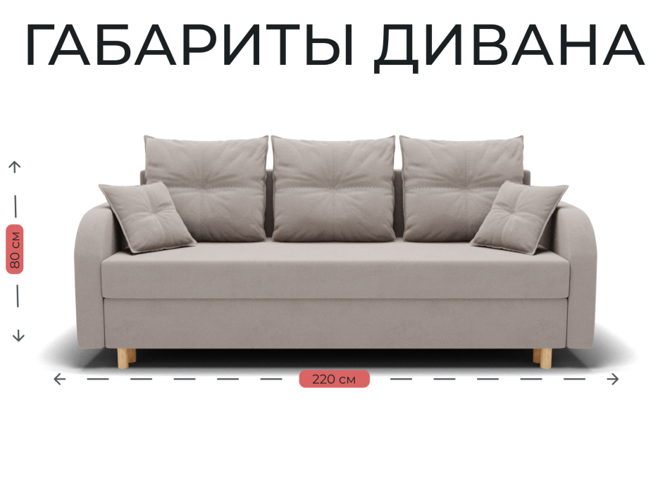 Диваны еврокнижки, Прямой диван Генри,НПБ,еврокнижка,велюр