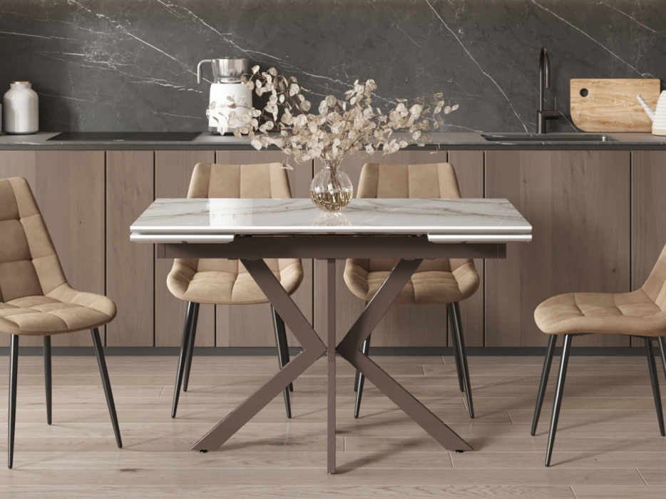 Обеденные столы, Стол обеденный STOOL GROUP Marmer 120-180/80/76 столешница МДФ16/керамика