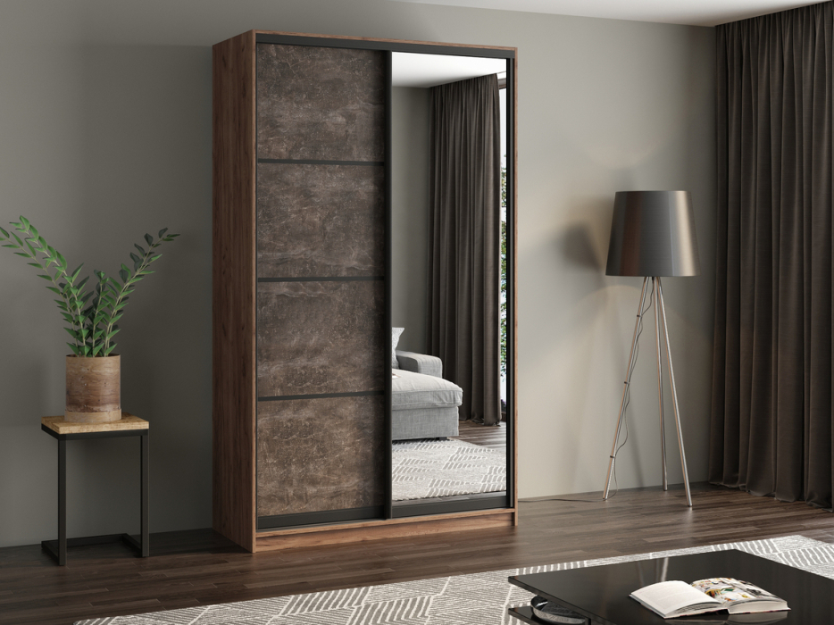 Шкафы-купе, Шкаф купе 2-х дверный АЙСБЕРГ ЛОФТ 120 +зеркало