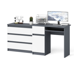 Стол компьютерный МС-1 левый с комодом на три ящика Мори