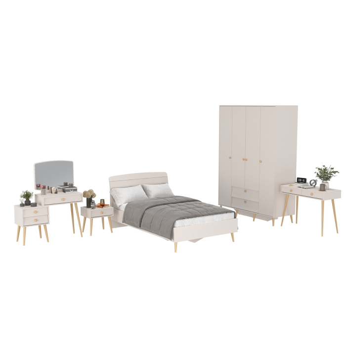 Спальные гарнитуры, Спальня Афина в цвете кашемир серый спальное место 1200х2000 мм.