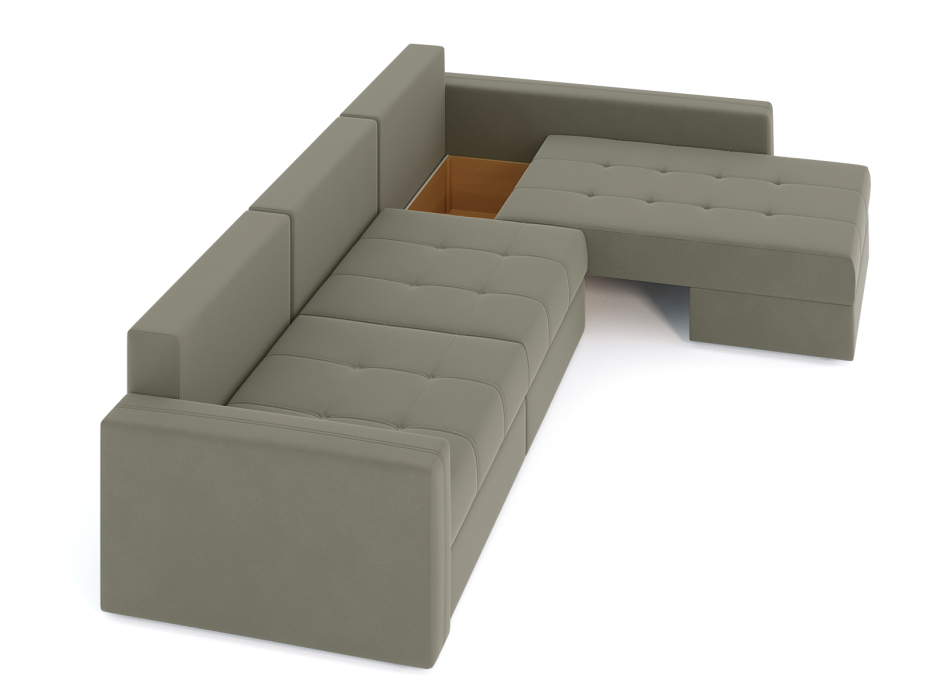 Диваны угловые в гостиную, Диван-кровать угловой Брест 3 секции еврокнижка, велюр