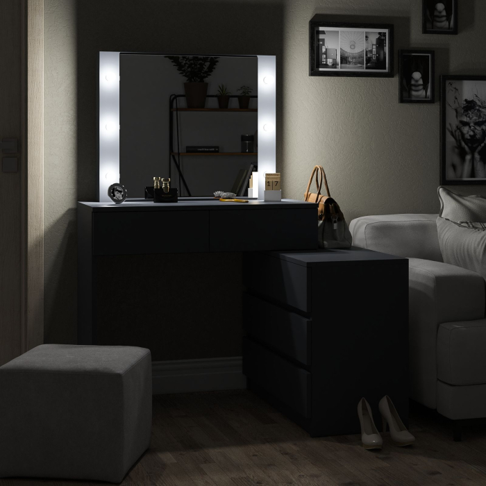 С зеркалом, Туалетный столик с подсветкой 110