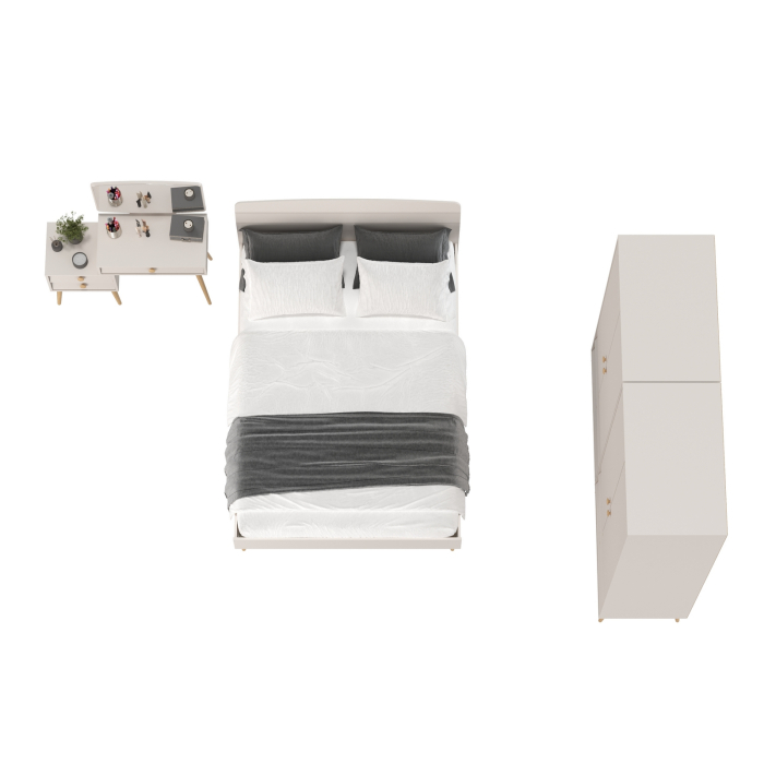 Спальные гарнитуры, Два двухдверных шкафа Афина с туалетным столиком и кроватью 1400