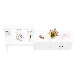 Туалетный столик с подсветкой 115 и комод с дверкой и 3-мя ящиками 122-1204