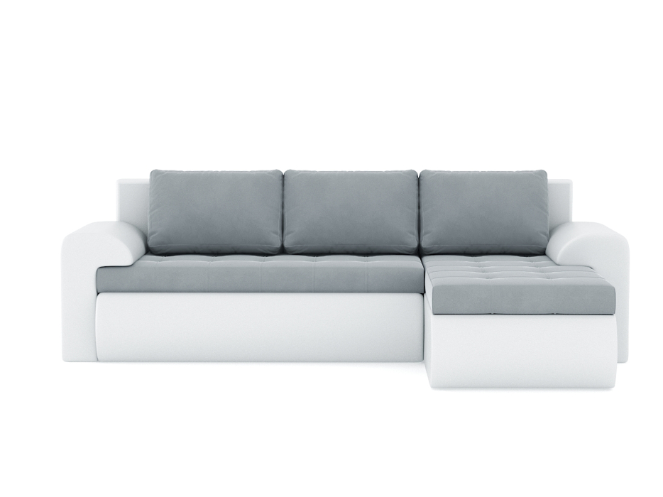 Диваны угловые в гостиную, Диван-кровать угловой Кормак с подлокотниками, велюр+кож.зам.