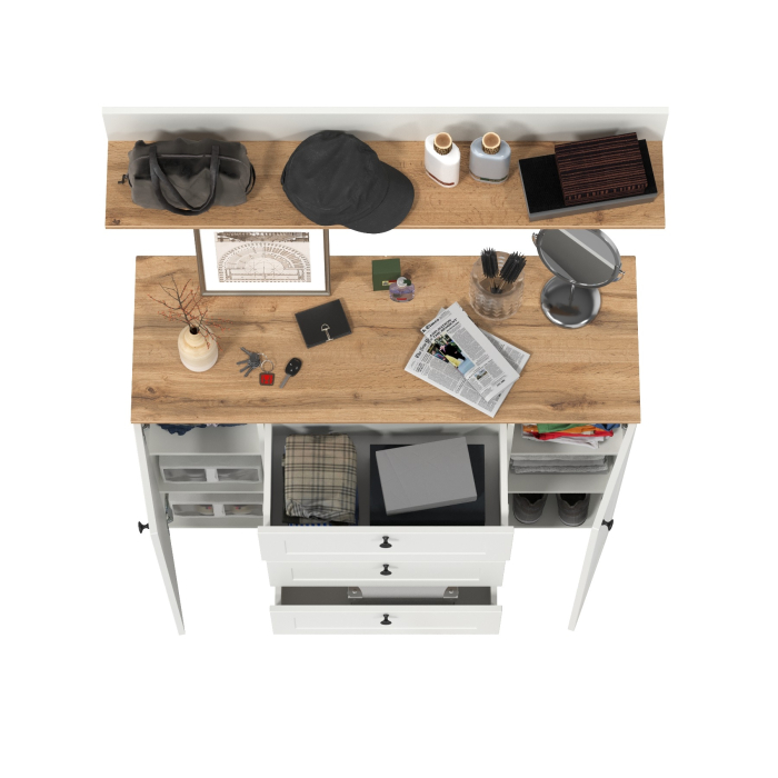 Прихожие, Остин комод четыре ящика и две дверки и полка навесная