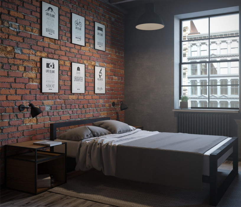 Кровати 140 см, Кровать в стиле лофт Ричмонд 1.4
