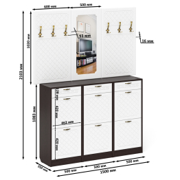 Прихожая П-6 № 6 МДФ фрезеровка ромб