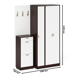 Мебель в прихожую П-6 компоновка № 50 фрезеровка ромб