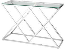 Открытые, Консоль STOOL GROUP ИНСИГНИЯ 120х40 (Прозрачное стекло/Сталь серебро)