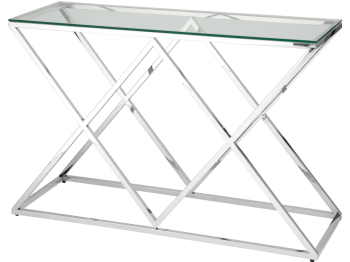Консоль STOOL GROUP ИНСИГНИЯ 120х40 (Прозрачное стекло/Сталь серебро)