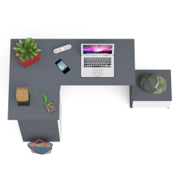 Компьютерный стол угловой Мори МС-16 левый и тумбочка на 400