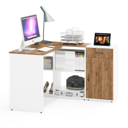 Письменный стол Лидер-8 с тумбой с ящиком и дверкой.